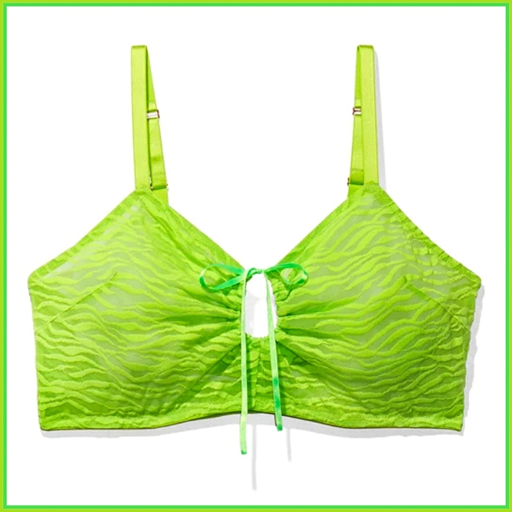 SavageXFenty 3X All Over Me Lace Keyhole Cami in Green Tea